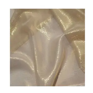 10MM 100% Silk Designer Clothing Georgette Fabric with Gold Surface