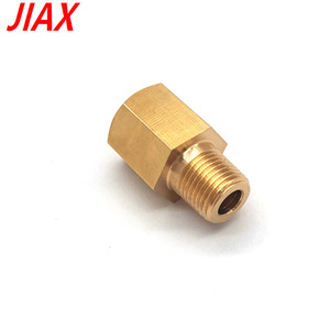 Jiax Brass Fuel Pressure Adapter 1/8Npt To 1/8Bspt <b>Thread</b> Conversion Connector For Car Oil <b>Gauge</b> - Product Image 1