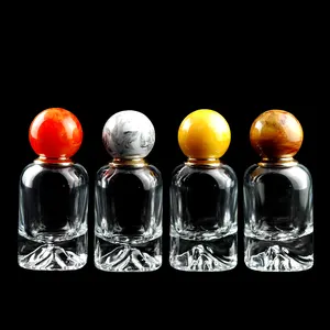 50ml Custom Design hochwertige Luxus dicke Basis spezielle kristall klare Glas Parfüm flasche mit Harz verschluss