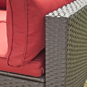 Mây đồ nội thất đa chức năng wicker lửa Pit bảng thiết lập ngoài trời Patio đồ nội thất thiết lập - Product Image 6