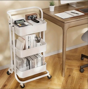 Organizador de frutas y aperitivos de <span class=keywords><strong>cocina</strong></span> de baño extraíble móvil de 3 niveles con ruedas <span class=keywords><strong>carrito</strong></span> rodante - Product Image 2