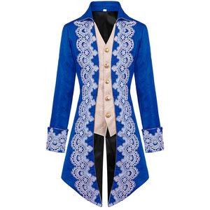 Veste de roi, prince, <span class=keywords><strong>noble</strong></span>, médiévale, victorienne, de la Renaissance, avec bordure en dentelle, pour Halloween, cosplay, frac gothique, costumes de scène et de fête - Product Image 4