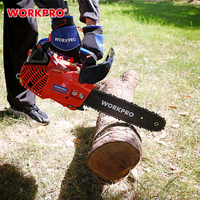 WORKPRO gergaji rantai tangan bensin 12 "25,4cc, mesin pemotong kayu kebun gagang atas gergaji rantai Mini