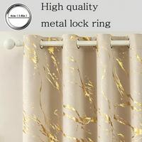 Cortinas Opacas Personalizadas en Oro Blanco con Patrón Metálico de Mármol, Aislantes Térmicas, Reductoras de Ruido, Modernas, 100% Poliéster