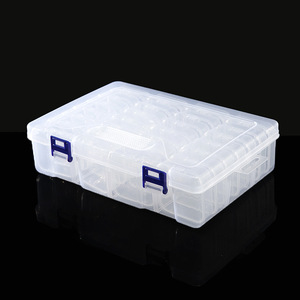 Caja de Almacenamiento de Doble Capa de 8 Piezas, 28 Compartimentos, Organizador de Joyería y Manualidades de Plástico Transparente con Tapa Abatible - Product Image 3