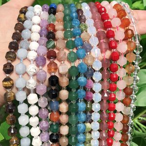 Cuentas de Piedras Semipreciosas Naturales de Ágata Facetada en Forma de <span class=keywords><strong>Oliva</strong></span> de 8/10 mm, Ojo de Tigre, Peridoto, Aguamarina, 15 Pulgadas para Fabricación de Joyería DIY - Product Image 4