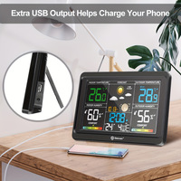 Stasiun Cuaca LCD Warna Indoor Outdoor YDD dan Sensor Luar Ruangan untuk Pemantauan Lingkungan Komersial