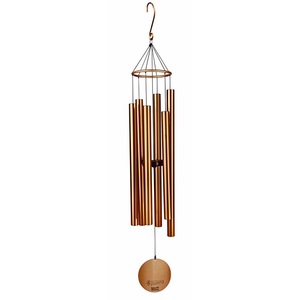 Peerless Craft - Decoración de Pared de Cobre Antiguo, Madera y Metal de 42 Pulgadas, Estilo <span class=keywords><strong>Art</strong></span> <span class=keywords><strong>Deco</strong></span>, Resistente a la Intemperie, con 6 Tubos de Música de Tono Suave, para Decoración del Hogar - Product Image 2