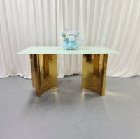 Table à manger en métal doré, vente en gros directe d'usine, luxe, mariage, banquet, réception d'hôtel, événement