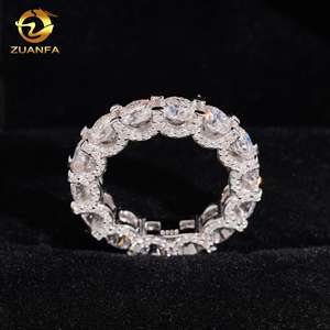 Nuovi Arrivi: Anello Moissanite dal Design Hip Hop, Test Diamante Superato, <span class=keywords><strong>Argento</strong></span> S925, Anello da <span class=keywords><strong>Uomo</strong></span> con Diamanti Incastonati - Product Image 1