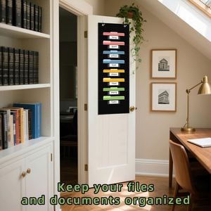 8 Pockets Wall Hanging <b>File</b> Organizer with Name Tag Slots, <b>Paper</b> Document Storage Pocket Chart for Classroom Office - Product Image 6