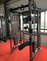 Machine Smith multifonctionnelle 3-en-1 (avant et arrière) avec rack de musculation et crossover de câbles pour salle de sport à domicile