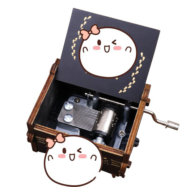 Custom Wholesale Smart Music Box Gifts Hand Crank Wooden Music Box for Lover Gift Cute Pattern Wood Music Box