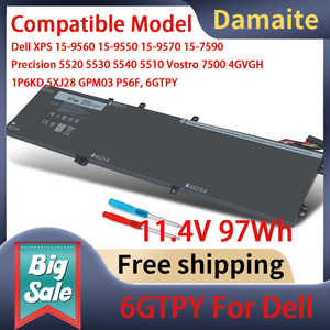 Batería para portátil 6GTPY 4GVGH para Dell XPS 15 7590 Vostro 7500, batería de repuesto de 8500mAh, precio al por mayor, con certificación CE y RoHS - Product Image 2
