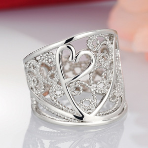 Anillos Anchos de Latón con Diseño Geométrico Tejido y Hueco, Estilo Contratado, Joyería para Mujer/Hombre, Color Plateado, para Fiestas - Product Image 1