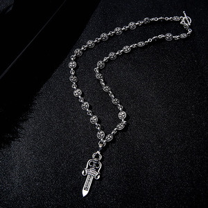 Set di Collane Gotiche Vintage in Lega, Gioielli Punk Scuri con Croce, Spada e Drago, Stile Hip Hop per Uomo - Product Image 2