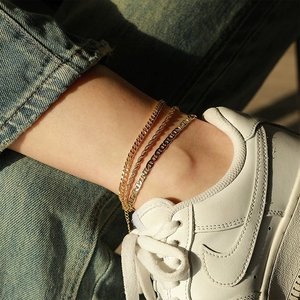 Bùng Nổ chân Bộ phụ kiện, thời trang, đơn giản, ánh sáng sang trọng, vàng thép không gỉ mắt cá chân chuỗi - Product Image 1