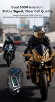 Casque de moto avec interphone bidirectionnel Q30 Pro, casque sans fil avec lampe torche LED, radio FM, écran LCD pour motard