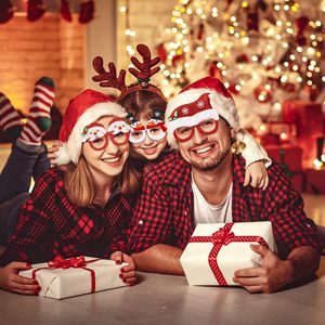 Lunettes de Noël scintillantes, montures de lunettes de fête, accessoires de décoration de Noël pour les fêtes de Noël et du Nouvel An, cadeaux de fête - Product Image 5