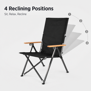 Portable Adjustable Folding <b>Reclining</b> Stainless Steel Camping <b>Chair</b> for Hiking Dining Park Outdoor Picnic BBQ Fishing Leisure - Product Image 2