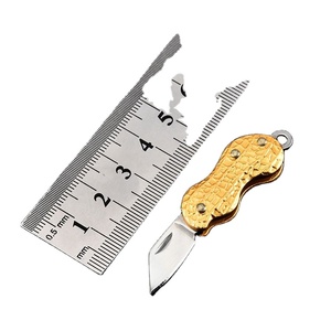 Mini cuchillo de bolsillo OEM personalizable, diseño de moda en forma de cacahuete, multifunción, plegable, de acero inoxidable, aleación de aluminio, para acampar, bricolaje - Product Image 1