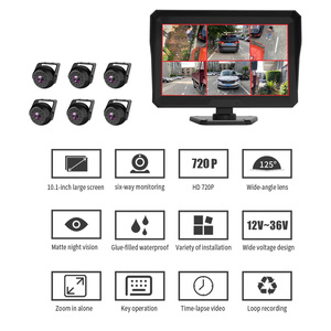 Cámara de <span class=keywords><strong>Video</strong></span> para Tablero de Instrumentos de 6 Canales, Impermeable, Kit de Cámara de Vigilancia para Camiones, Monitor IPS de 10 Pulgadas, DVR, Lente Dual, Grabación Nocturna - Product Image 2