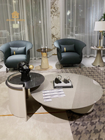 Table basse ronde de luxe italien post-moderne