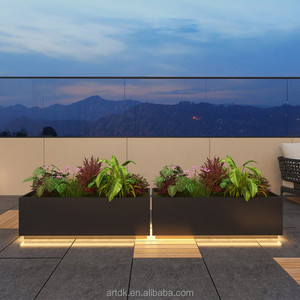 Jardinière publique H25 de luxe personnalisée en acier inoxydable moderne avec éclairage LED pour rues commerciales, centres commerciaux et hôtels - Product Image 2