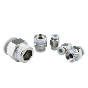 ข้อต่อลมเร็ว Ruilang Pneumatics รุ่น PC6 01 8 02 10 03 12 04 เกลียวนอก หัวทองเหลือง สำหรับสายลม - Product Image 2