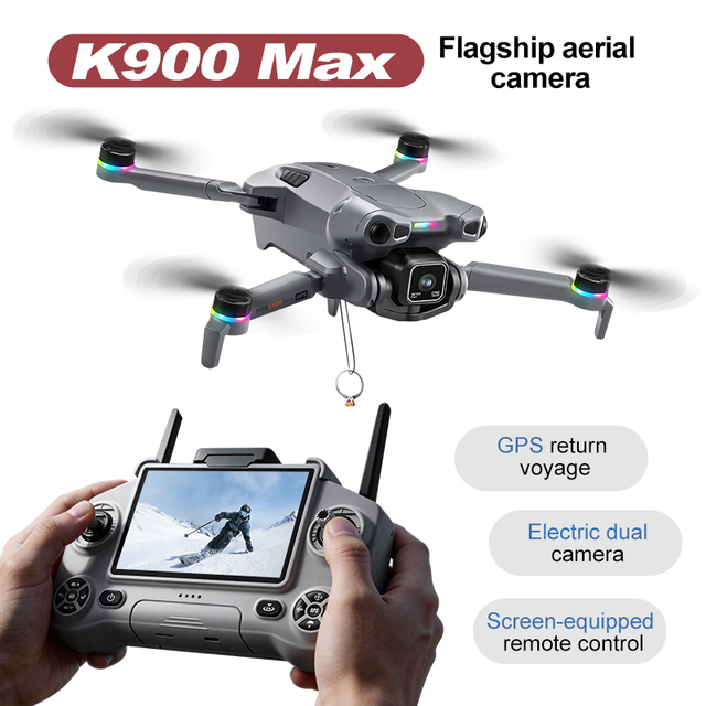 K900 MAX Professional GPS Drones with Airdrop Function 4K HD Camera Obstacle Avoidance Brushless Motor LCD Screen Remote Control