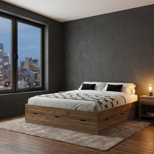 Cama Individual Moderna 2256 de Madera con Diseño de Panel, Plataforma, Color Personalizable, Ideal para Complementar la Decoración del Dormitorio - Product Image 3