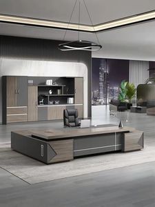 Escritorio de oficina schreibtisch, juego de mesa y silla de jefe ejecutivo, escritorio en forma de L, muebles de oficina comercial, escritorio, escritorio de oficina - Product Image 4