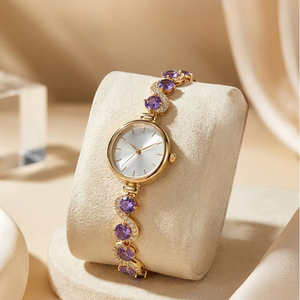 26 Nouvelles montres pour femmes serties de diamants, montres à quartz haut de gamme avec pierres précieuses, <span class=keywords><strong>bracelet</strong></span> de luxe léger et élégant pour femmes - Product Image 3