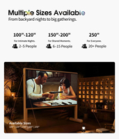 Nouvelles tendances Wurpo/OEM écran de Projection portable extérieur 4K UHD 16:9 PVC souple blanc mat écran de projecteur gonflable de 150 pouces