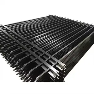 Good price hot dip metal security fence iron wrought fence galvanized steel wrought iron fence panels