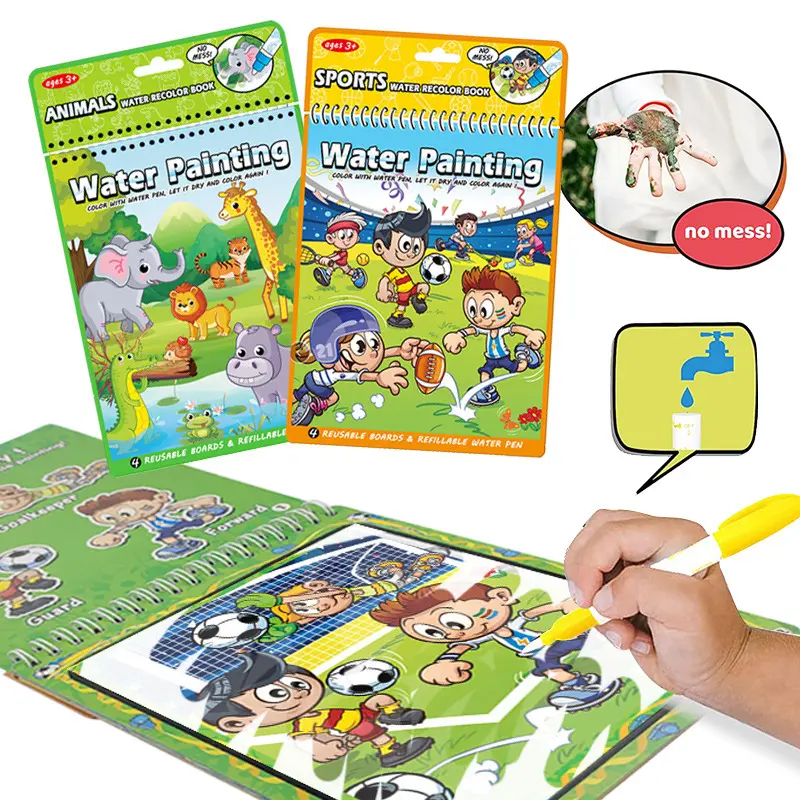 Popolare apprendimento precoce disegno riutilizzabile colorare bambini fata libro d'acqua magico per i bambini