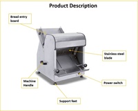 Nouvelle machine à trancher le pain et les pains grillés électrique, capacité de 2 lb, facile à utiliser, idéale pour les boulangeries