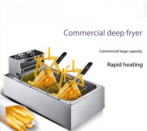 Commercial 12L <strong>Chip</strong> Frying Machine / New Restaurant Equipment Deep <strong>Fryer</strong> / Tornado Potato <strong>Chips</strong> KFC Chicken <strong>Fryer</strong> - Product Image 2