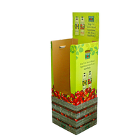 Présentoir de magasin en carton ondulé pliable, facile à assembler, impression couleur, écologique, pour supermarché