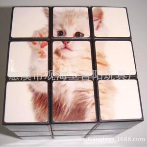 Cubo de Rubik 3x3 con estampado de gato para niños y adolescentes, juguete de regalo promocional Cixi Zhejiang JY 8055 - Product Image 4