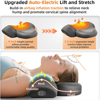 Oreiller de massage du cou rechargeable 3-en-1 avec chaleur, appareil ergonomique de traction cervicale, masseur sans fil pour le cou et les épaules