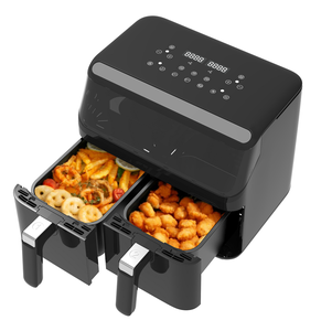 Pantalla LED pantalla táctil 4L + 4L freidoras de aire multifuncionales Freidora de aire digital de doble cesta con 8 litros de capacidad con 7 menús preestablecidos - Product Image 1