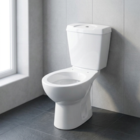 WC en céramique Africa Twyford, ensemble deux pièces avec chasse d'eau, siphon en P, installation au sol, cuvette ronde