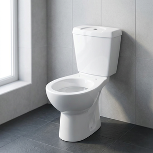 Oferta Popular: Inodoro de Dos Piezas con Descarga por Gravedad, Cerámica Blanca, Compacto y Moderno para Baño - Product Image 6