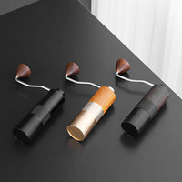 Moulin à café manuel portable mini en aluminium avec logo personnalisé, 6 meules coniques réglables, noyau en acier inoxydable pour grains et poudre