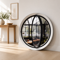 Fenêtre de grenier ronde pivotante centrale DEMEA en aluminium moderne sur mesure avec design panoramique antivol et coupe-vent, et verre artistique
