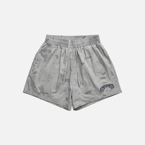 Shorts décontractés à jambes larges, motif noir, tissu en mélange de lyocell, doux et confortable, vente en gros - Product Image 1