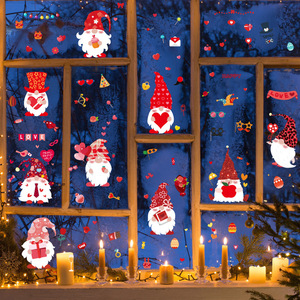 Autocollant électrostatique de Pâques en forme de gnome de dessin animé, en PVC, imperméable, pour la décoration des fenêtres et du verre, utilisation intérieure et extérieure SKJD2301 - Product Image 1