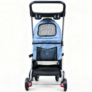 Fabrika Toptan Hafif Tek Tuşla Katlanır 3'ü 1 Arada Evcil Hayvan Arabası Oxford Alüminyum Alaşımlı Malzeme Kedi Köpek Taşıma Arabası - Product Image 3