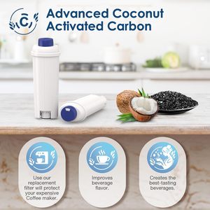 Filtro de Agua de Repuesto Compatible con <span class=keywords><strong>Cafetera</strong></span> <span class=keywords><strong>Delonghi</strong></span>, Filtro de Carbón Activado, Suavizante para De'longhi Magnifica Evo - Product Image 6
